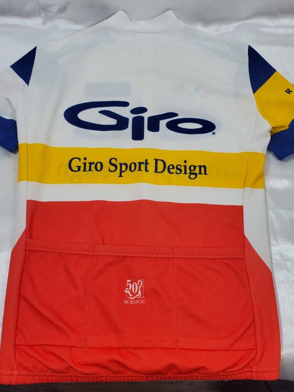 Giro Sport Design Cycling Jersey Made in Italy Short Sleeve Full Zip White Blue - Picture 2 of 7
